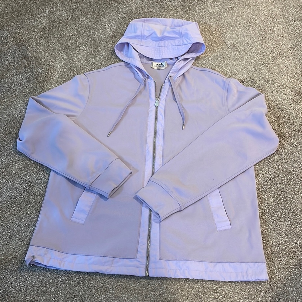 NWT hermes Sweat à capuche zippé, hooded jacket, size M, violet / purple color